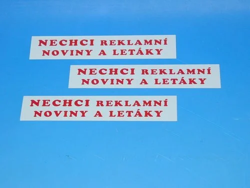 Samolepky na schránku"Nechci letáky.... 390 Přímo Od Výrobce