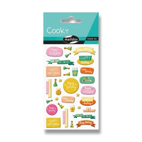 Samolepky Maildor 3D Cooky Happy birthday Vrácení Zdarma
