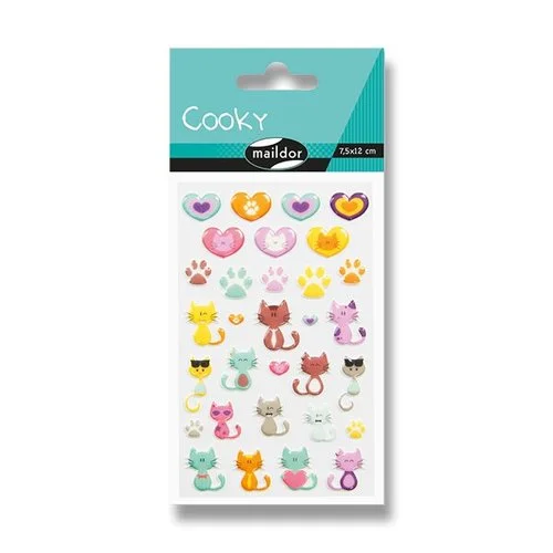 Samolepky Maildor 3D Cooky Kočky a srdce Originální