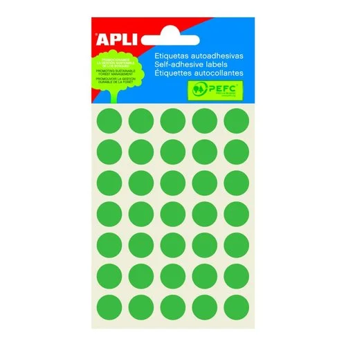 Hit Sezóny APLI samolepicí etikety, O 13 mm, zelené