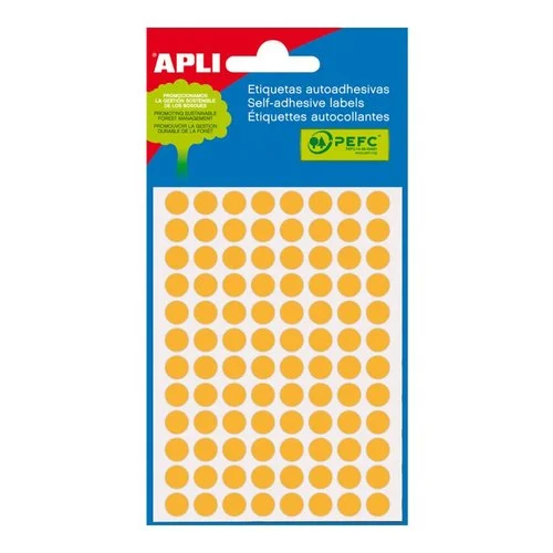 APLI samolepicí etikety fluo, O 8 mm, oranžové Nejlepší Volba