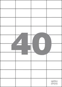 Spoko samolepicí etikety, 52,5 x 29,7 mm, papír/A4, bílé Výprodej