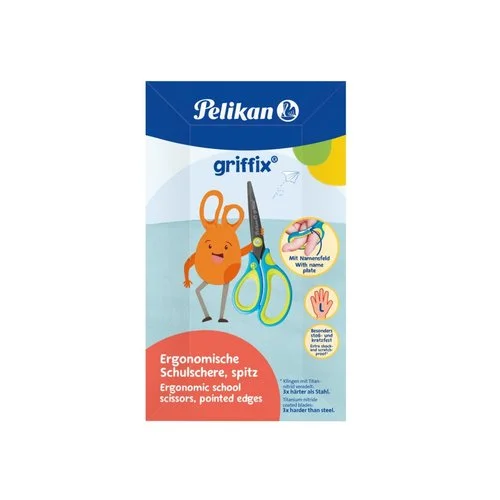 Značkový Nůžky Griffix pro leváky, zeleno-modré