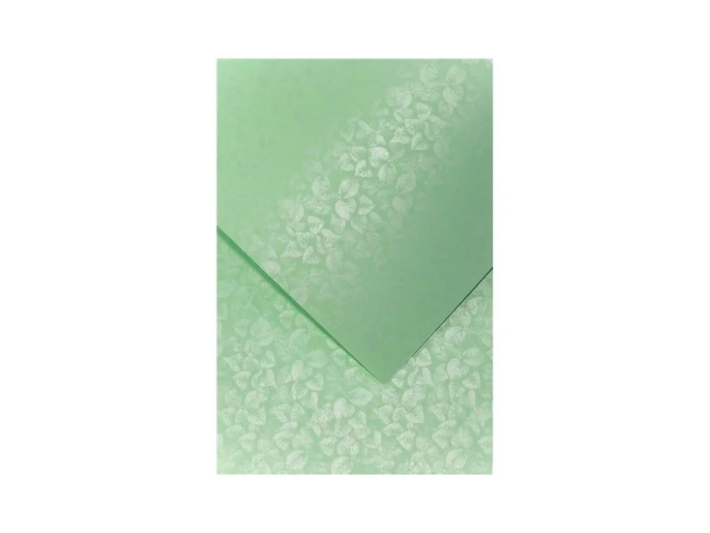 Horká Nabídka Galerie Papieru designový papír A4 Leaves - 250 g/m2, světle zelený, 20 listů
