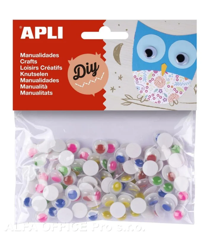 Samolepicí očička APLI kulaté / mix barev / 100 ks Omezená Nabídka