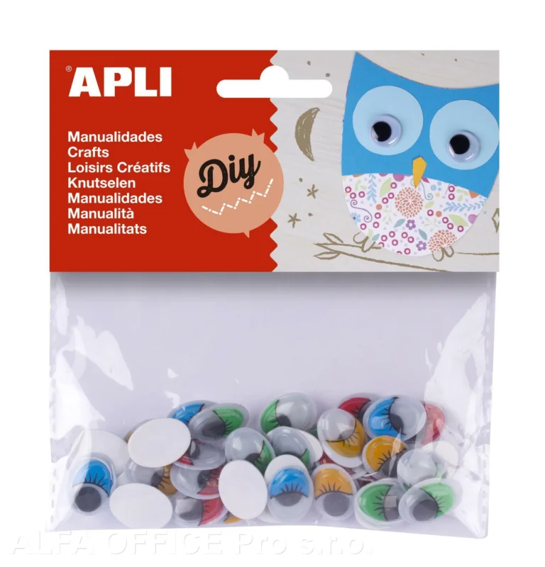 Samolepicí očíčka APLI - barevná / 40 ks Oblíbený
