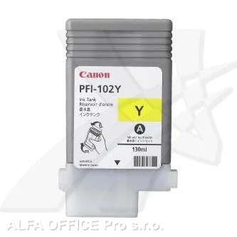 Cenově Výhodný Canon originální ink PFI102Y, yellow, 130ml, 0898B001, Canon iPF-500, 600, 700, 765