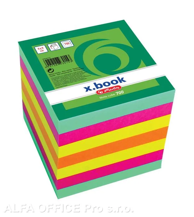 Záznamní kostky barevné Herlitz - 9 cm x 9 cm x 9 cm / 700 lístků / lepená vazba Finální Výprodej