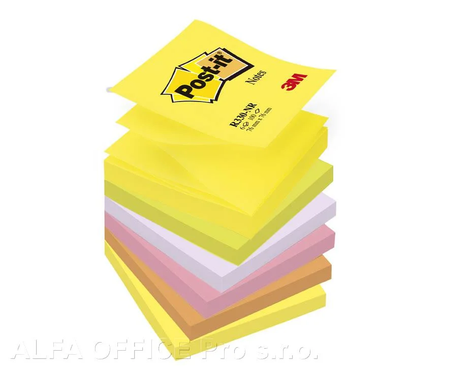 Samolepicí bločky Post-it - Z bločky - mix neonových barev / 6 x 100 lístků Sleva