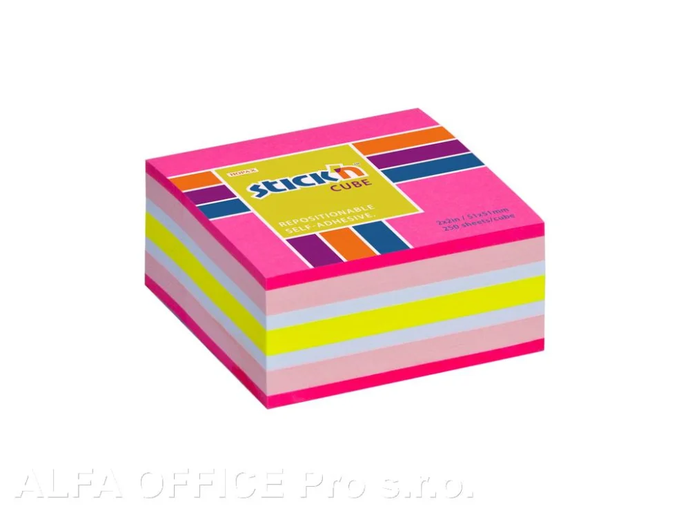 Samolepicí bločky Stick´n by Hopax - 51 x 51 mm / 250 lístků / mix růžová Kup Teď