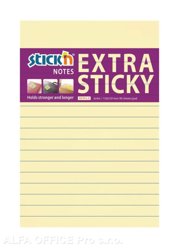Samolepicí bločky Stick´n by Hopax Extra Sticky - 101 x 150 mm / linka / 90 lístků / paste Objednat Nyní
