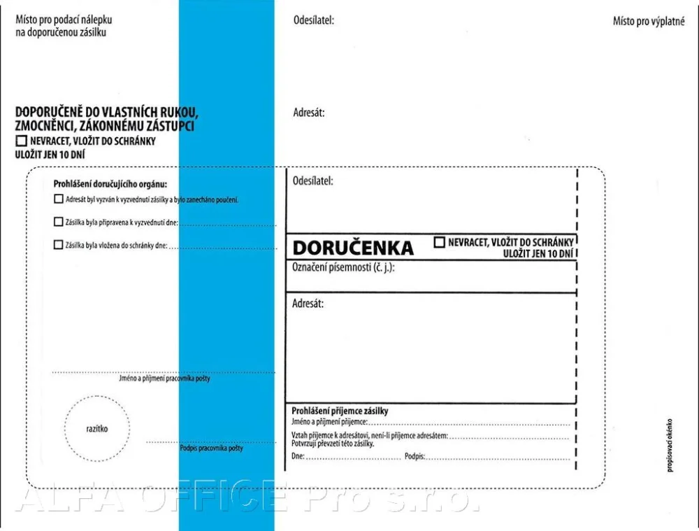 Tovární Cena Obálky C5 s doručenkou, vytrhovací okénko - s modrým pruhem / 1000 ks