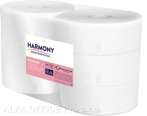 Vysoce Kvalitní Papír toaletní Harmony Jumbo 100 % celulóza - průměr 230 mm