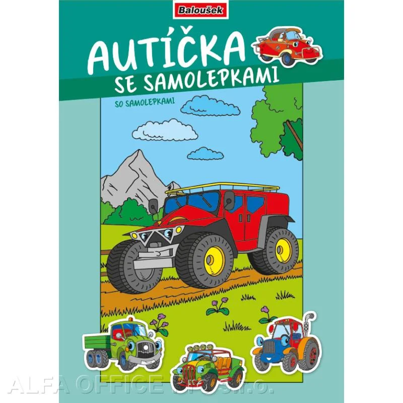 Omalovánka A4 se samolepkami - Autíčka Akce