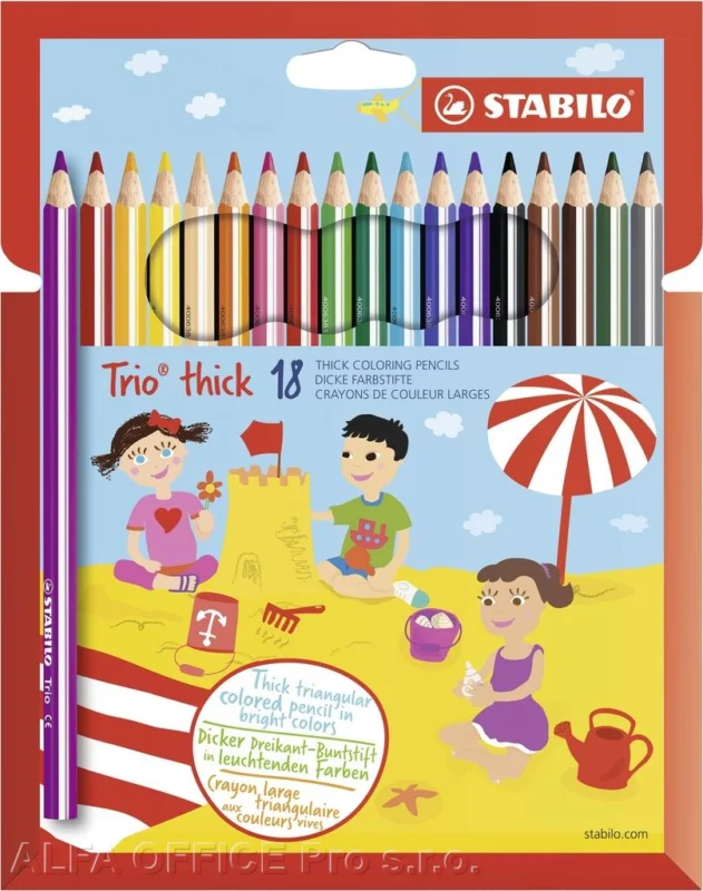 Novinka Pastelky STABILO® trojhranné Trio silné / 18 barev