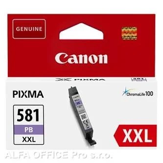 Ověřený Canon originální ink CLI-581PB XXL, photo blue, 11.VIIml, 1999C001, very high capacity, Ca
