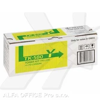 Vrácení Zdarma Kyocera originální toner TK580Y, yellow, 2800str., 1T02KTANL0, Kyocera FS- C5150DN