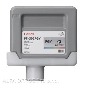 Canon originální ink PFI302PGY, photo grey, 330ml, 2218B001, Canon iPF-8100, 9100 Značkový