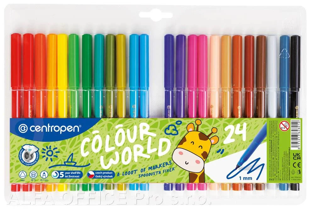 Popisovače Centropen 7550/24 - sada 24 ks Nejlepší Cena