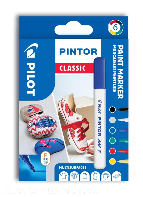 Popisovač Pilot Pintor F Classic akryl / sada 6 ks Ověřený