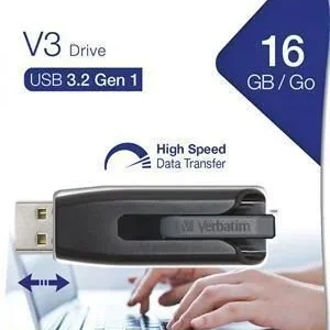16GB USB Flash 3.0, 60/12 MB/sec, VERBATIM V3, černá-šedá Levný