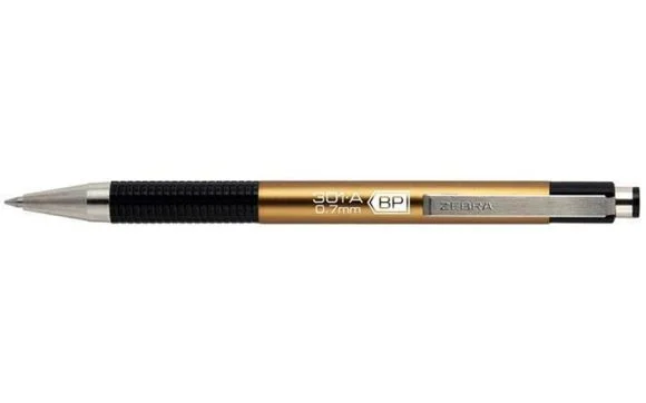 26348 Kuličkové pero F301, modrá, 0,24 mm, stiskací mechanismus, šampaň tělo, ZEBRA Nakupujte Hned