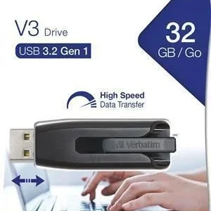 32GB USB Flash 3.0, 60/12 MB/sec, VERBATIM V3, černá-šedá Dokud Zásoby Vydrží