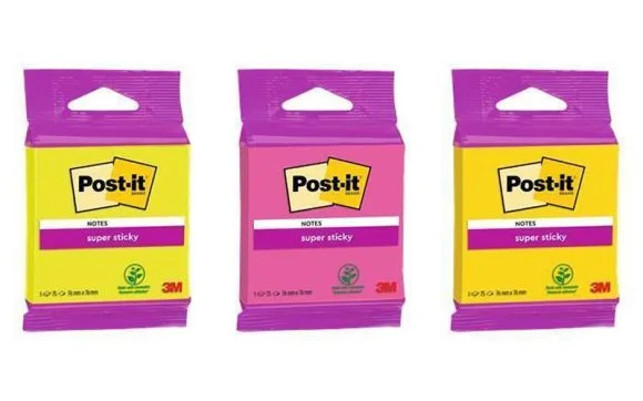 Samolepicí bloček Super Sticky, mix barev, 76 x 76 mm, 75 listů, 3M POSTIT 7100172224 ,balení 75 ks Vysoce Kvalitní