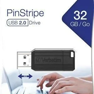 32GB USB Flash 2.0, 11/8MB/sec, Pin Stripe, VERBATIM, černý Hit Sezóny