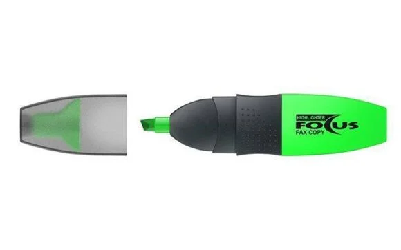 Zvýrazňovač Focus, zelená, ICO Nejlepší Volba