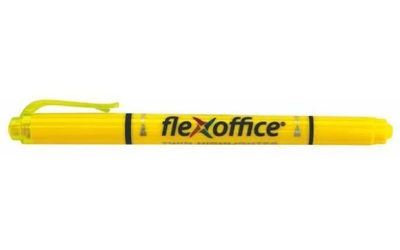 Zvýrazňovač HL01, žlutá, 1,0/4,0 mm, oboustranný, FLEXOFFICE ,balení 12 ks Rychlé Dodání