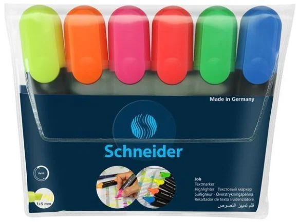 Zvýrazňovač Job 150, sada, 6 barev, 1-5 mm, SCHNEIDER Koupit Online