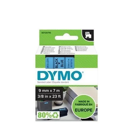 Páska, 9 mm x 7 m, DYMO D1, modrá-černá Expresní Doručení