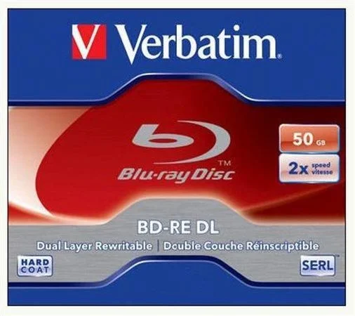 BD-RE Blu-Ray, DL, přepisovatelný, 50GB, 2x, Verbatim, jewel box Výprodej