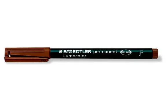 Sezónní Sleva Permanentní popisovač Lumocolor 318 F, hnědá, 0,6 mm, OHP, STAEDTLER