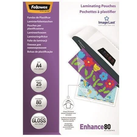 Laminovací fólie, lesklá, 80 micron, A4, FELLOWES ,balení 25 ks Akční Nabídka