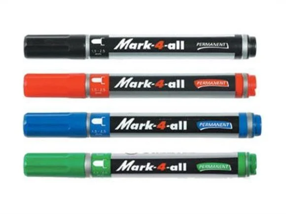 Permanentní popisovač Mark-4-all, červená, 1,5-2,5mm, kuželový hrot, STABILO Horká Nabídka