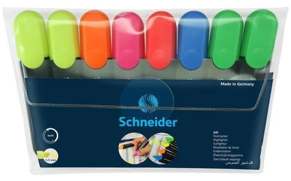 Zvýrazňovače Job 150, sada, 8 barev, 1-5 mm, SCHNEIDER Hit Sezóny