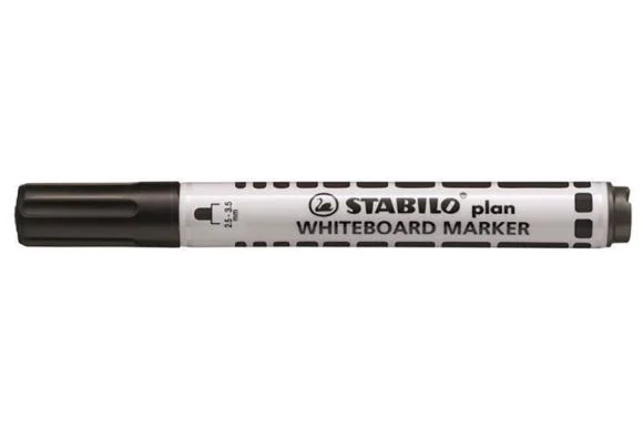 Ihned K Objednání Popisovač na bílou tabuli Plan, černá, 2,5-3,5mm, kuželový hrot, STABILO