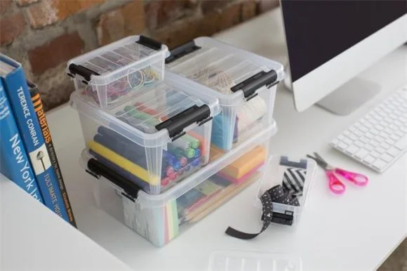 Úložný box Classic 1,5, průhledný, plast, 1,5 l, černé úchytky, SMARTSTORE 3453070 Originální
