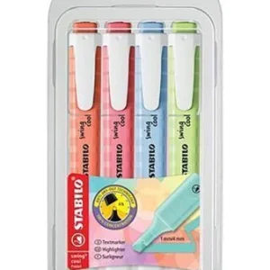 Zvýrazňovače Swing Cool Pastel, sada, 4 barvy, 1-4 mm, STABILO Levný