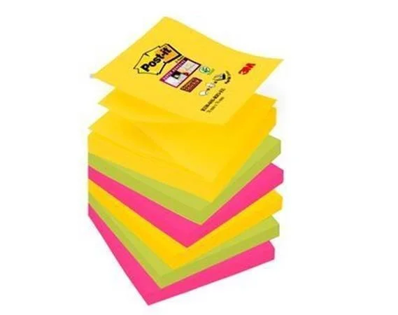 Ihned K Objednání Samolepicí bloček Super Sticky Rio, mix barev, Z, 76 x 76 mm, 6x 90 listů, 3M POSTIT 7100263205 ,balení 540 ks