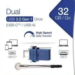 32GB USB Flash 3.0 + USB-C adaptér, VERBATIM DUAL Víkendová Akce