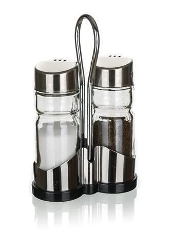 Cenová Bomba Stolní sada slánky a pepřenky GasztroLine, sklo a nerez, 2 x 40 ml