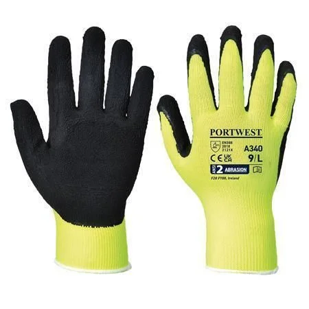 Ochranné rukavice Hi-Vis Grip, žlutá, latexové, vel. S, A340YERS Autentický