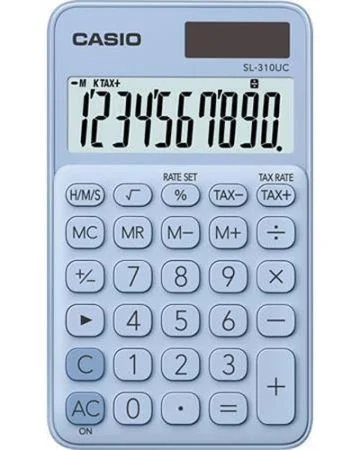 Kalkulačka kapesní, 10 místný displej, CASIO SL 310, světle modrá Levný