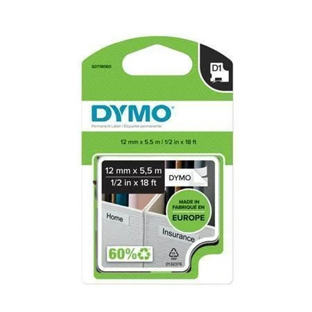Akční Cena Páska, odolný plast, 12 mm x 5,5 m, DYMO D1, bílá-černá