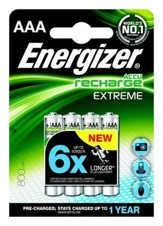 Akční Nabídka Nabíjecí baterie, AAA (mikrotužková), 4x800 mAh, přednabité, ENERGIZER