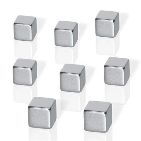 Poslední Šance Neodymové magnety, tvar kostky, stříbrná, 10x10x10 mm, 8 ks, BE!BOARD ,balení 8 ks