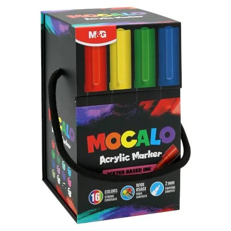 Popisovač M&G MOCALO Acrylic Marker 2 mm - sada 16 barev Vrácení Zdarma